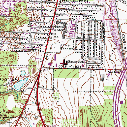 Topographic Map of Lee Eaton Elementary School, OH