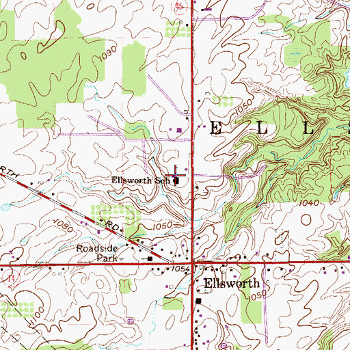 Topographic Map of Ellsworth Elementary School, OH