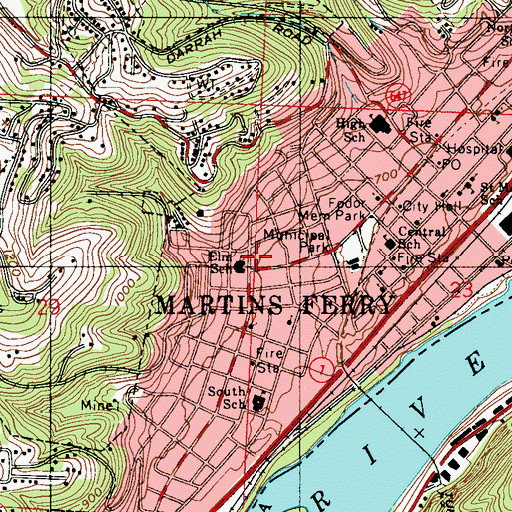 Topographic Map of Elm Elementary School, OH