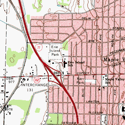 Topographic Map of Erie Island Elementary School, OH