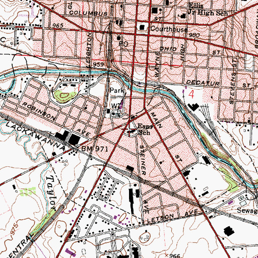 Topographic Map of Espy Elementary School, OH