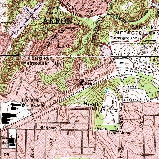 Topographic Map of Essex Elementary School, OH