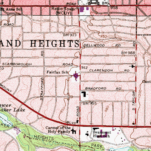 Topographic Map of Fairfax Elementary School, OH