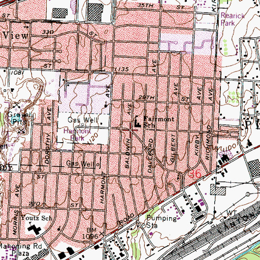 Topographic Map of Fairmount Elementary School, OH