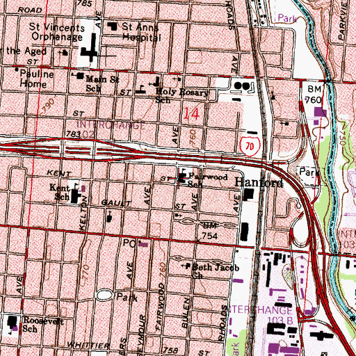Topographic Map of Fairwood Alternative Elementary School, OH