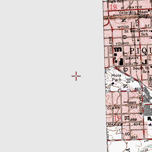 Topographic Map of Favorite Hill Elementary School, OH
