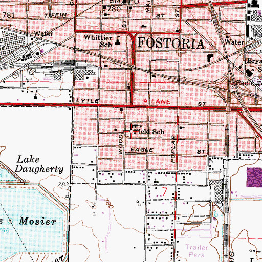 Topographic Map of Field Elementary School, OH