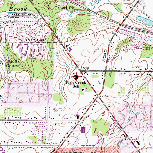 Topographic Map of Fishcreek Elementary School, OH