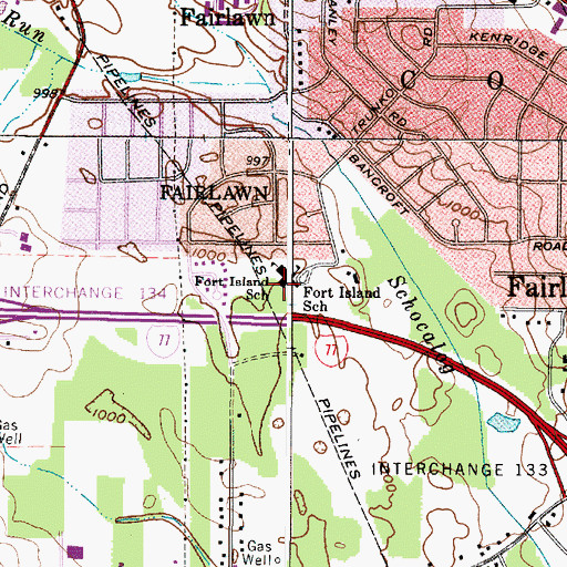 Topographic Map of Fort Island Primary Elementary School, OH
