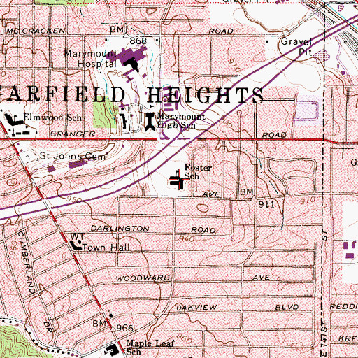 Topographic Map of William Foster Elementary School, OH