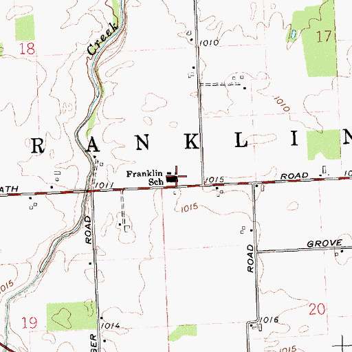 Topographic Map of Franklin-Monroe Elementary School, OH