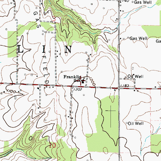 Topographic Map of Franklin Elementary School, OH