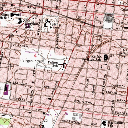 Topographic Map of Fulton Elementary School, OH