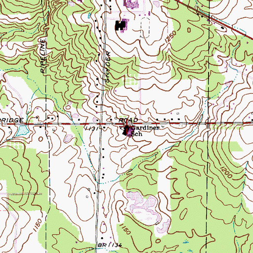Topographic Map of Gardiner Elementary School, OH