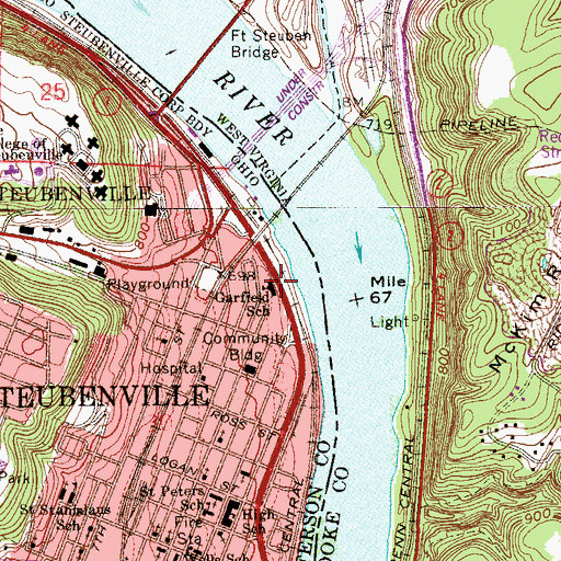 Topographic Map of Garfield Elementary School, OH
