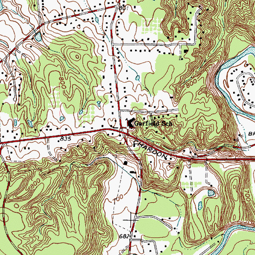 Topographic Map of James A Garfield Elementary School, OH
