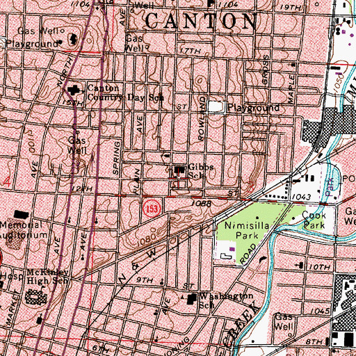 Topographic Map of Gibbs Elementary School, OH