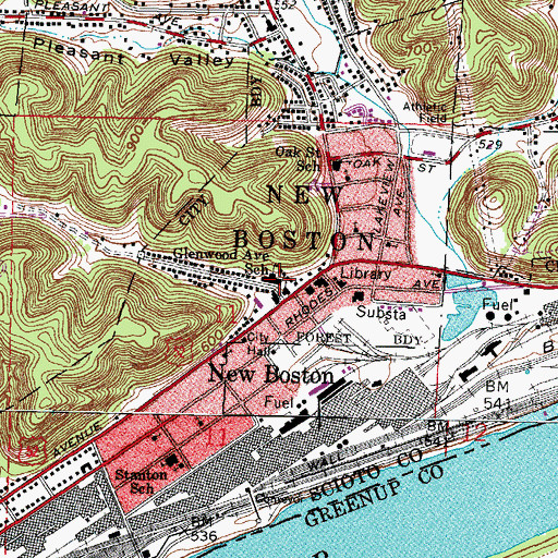 Topographic Map of Glenwood High School, OH