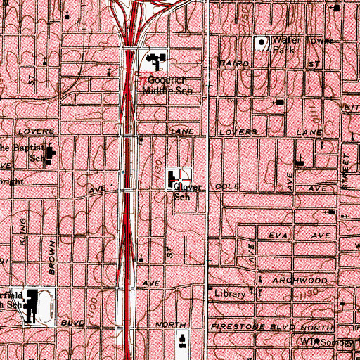 Topographic Map of Glover Community Learning Center, OH