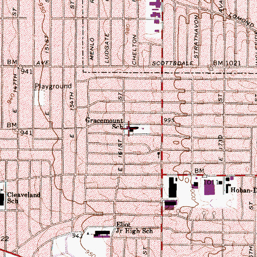 Topographic Map of Gracemount Elementary School, OH
