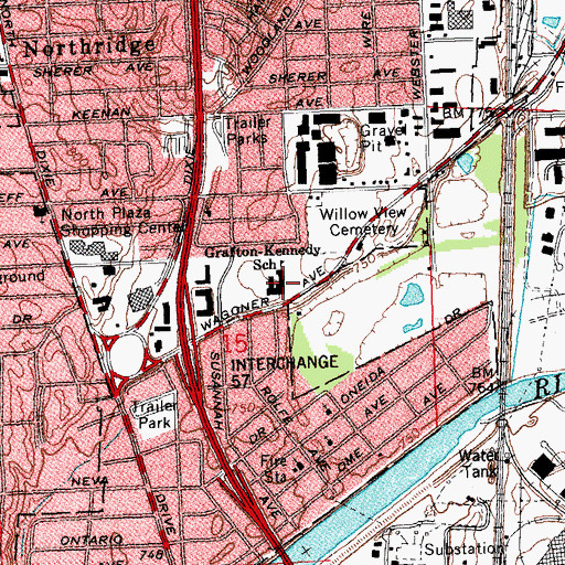 Topographic Map of Grafton-Kennedy Elementary School, OH