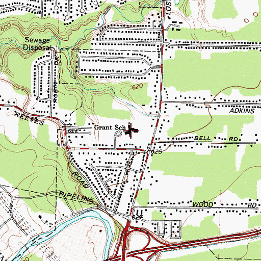 Topographic Map of Grant Elementary School, OH