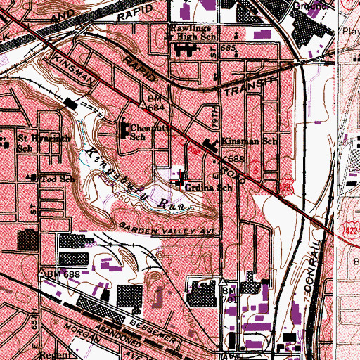 Topographic Map of Grdina Elementary School, OH