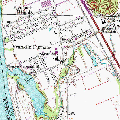 Topographic Map of Green Elementary School, OH