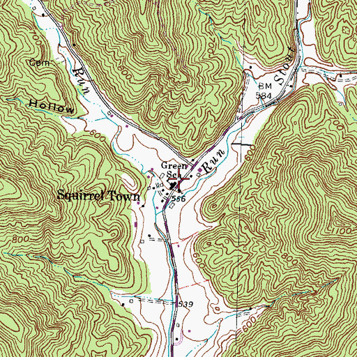Topographic Map of Green Elementary School, OH