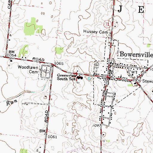Topographic Map of Greenview South Elementary School, OH