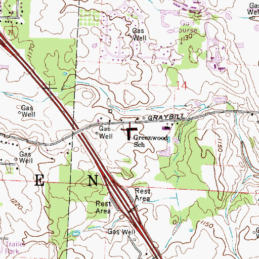 Topographic Map of Greenwood Early Learning Center, OH