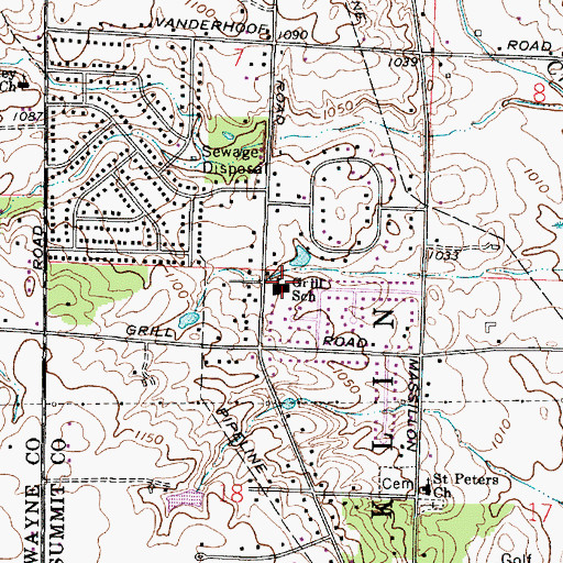 Topographic Map of Grill Elementary School, OH