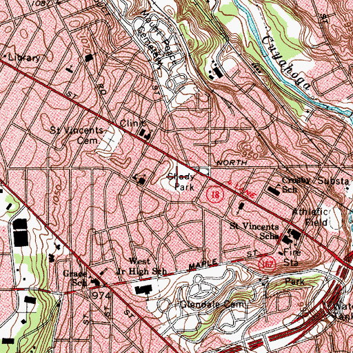 Topographic Map of Harris Elementary School, OH