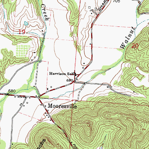 Topographic Map of Harrison Elementary School, OH
