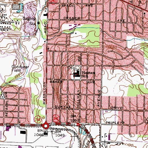 Topographic Map of Hatton Elementary School, OH