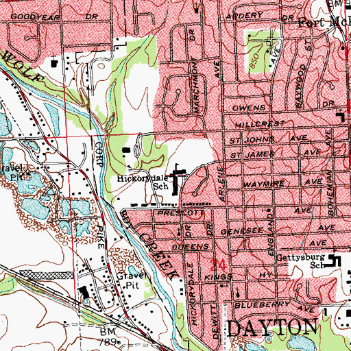 Topographic Map of Hickorydale Elementary International Heritage Academy, OH