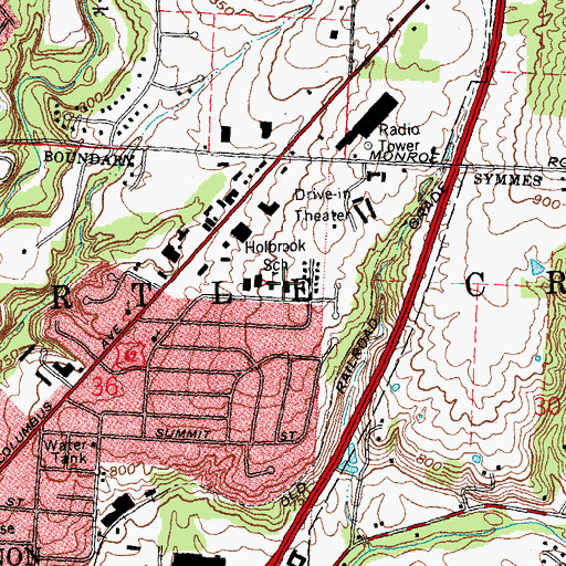 Topographic Map of Alfred Holbrook Elementary School, OH