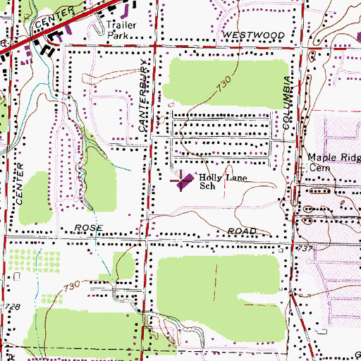 Topographic Map of Holly Lane Elementary School, OH
