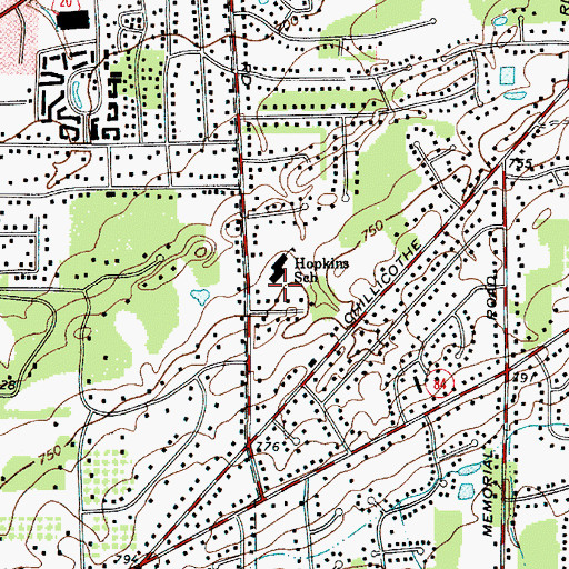 Topographic Map of Hopkins Elementary School, OH
