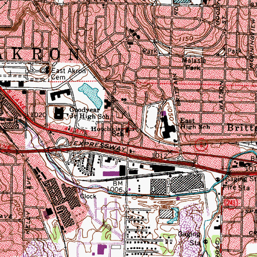 Topographic Map of Bridges Learning Center, OH