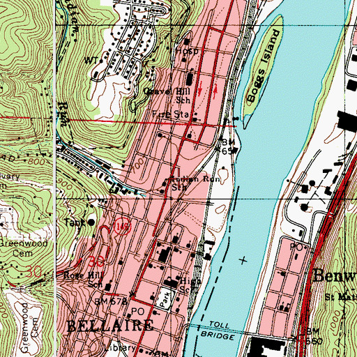 Topographic Map of Indian Run Elementary School, OH