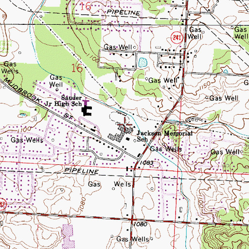 Topographic Map of Jackson Memorial Middle School, OH
