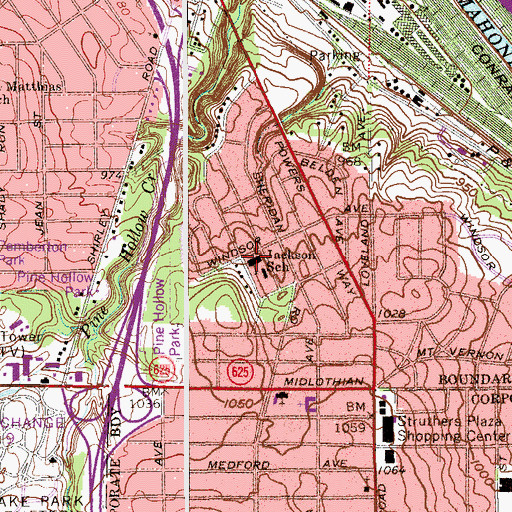 Topographic Map of Jackson Elementary School, OH