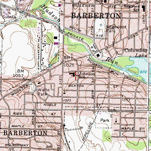 Topographic Map of Johnson Elementary School, OH
