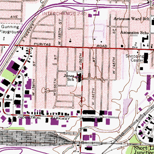 Topographic Map of Robinson G Jones Elementary School, OH