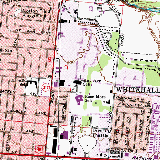 Topographic Map of Kay Avenue Elementary School, OH