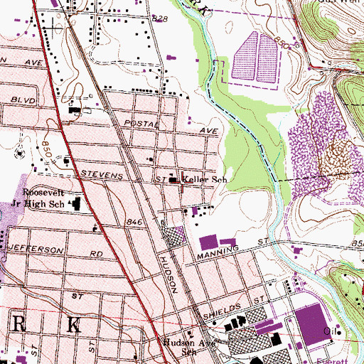 Topographic Map of Keller Elementary School, OH