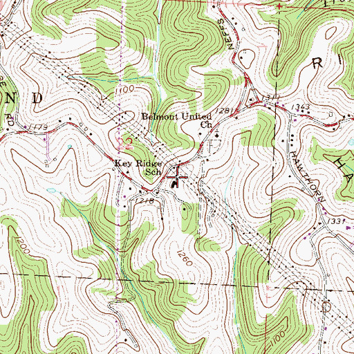 Topographic Map of Key Ridge Elementary School, OH