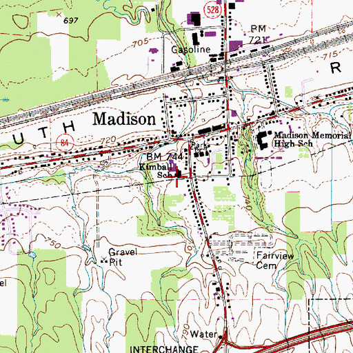 Topographic Map of Homer Nash Kimball Elementary School, OH