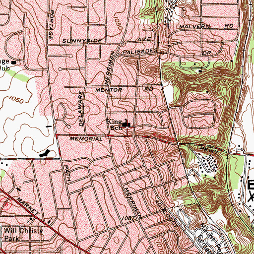 Topographic Map of King Community Learning Center, OH